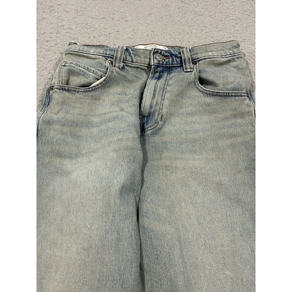 Hollister Jeans Mens 30x32 Blue Denim Baggy Skater Flame Dice Logo Streetwear